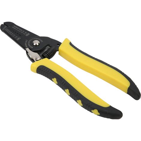 Dénudeur de câble multifonction HS-1041C, pince à sertir manuelle pour fils électriques, outil de dénudage et de sertissage de bornes, équipement professionnel compact. (1/5)
