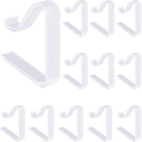 Ensemble de 12 Pinces à Nappe en Plastique Transparent, Adaptées aux Tables de 3,5 à 5 cm d'Épaisseur, pour, Mariages (1/4)
