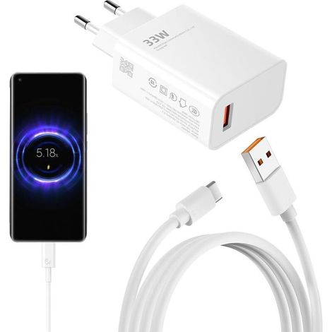 Caricabatterie da 33 W per Xiaomi, caricabatterie rapido per Xiaomi 3 (3 W), compatibile con Xiaomi Redmi Note 13/12/11/11S/9/10/11 Pro/12 Pro/13 Pro, caricabatterie a ricarica rapida per Redmi (1/5)
