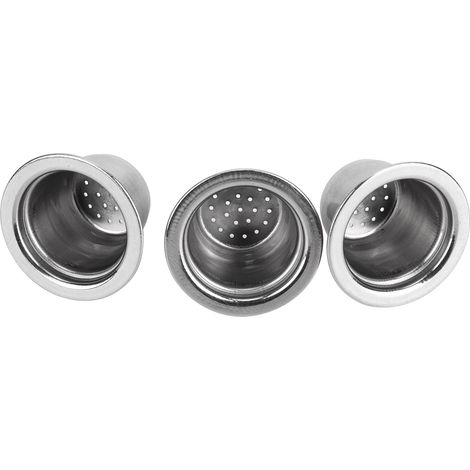 Lot de 3 capsules de café réutilisables en acier inoxydable avec filtre rechargeable (30 x 22 x 20 mm), compatibles Nespresso (1/5)