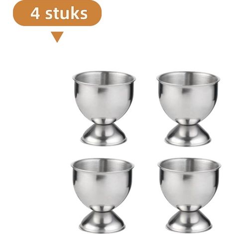 Boîte à œufs 4 pièces - porte-œufs - plateaux à œufs - convient pour le stockage des œufs à la coque - argenté (1/5)