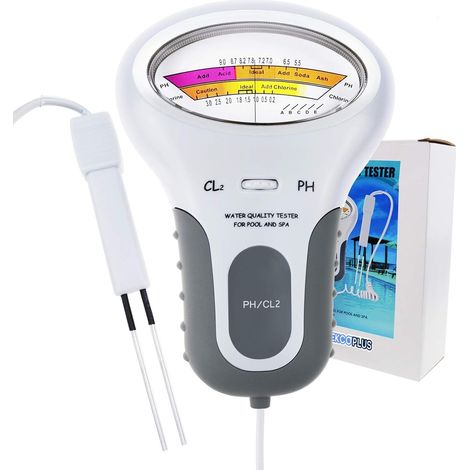 2-in-1 PH and CL2 Water Quality Indicator for Pools, Spas and Drinking Water Quality Analysis (1/5)