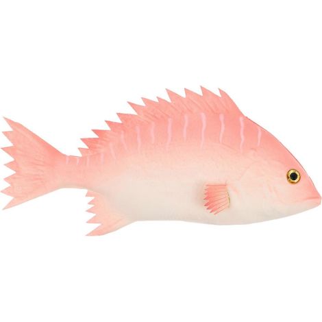 Modèle de poisson réaliste, décoration de cuisine, accessoire de présentation de poisson de mer artificiel - convient à la photographie, à la décoration intérieure, à la présentation d'aliments, rose. (1/5)