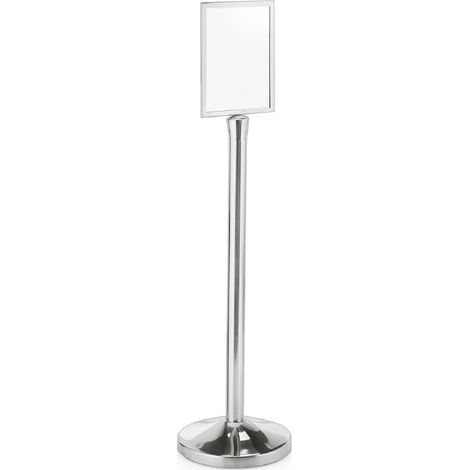 Porte-étiquette DIN A4 H 32,5 cm pour poteau cylindrique poli inox CLASSIC - Was Germany (1/2)