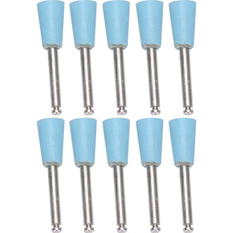 10 pièces Fraises de Polissage Dentaire Bleues, Fraises à Basse Vitesse pour Meulage et Polissage, Set de Fraises en Forme de Coupe (1/5)