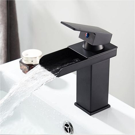 Rubinetto per lavabo da bagno a cascata in ottone senza piombo, rubinetto monoforo per acqua fredda o calda, rubinetti per lavabo da bagno (1/3)