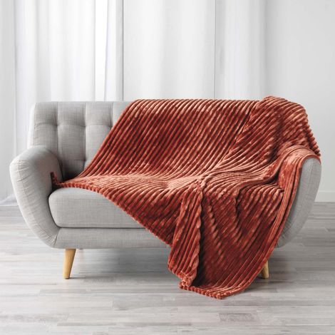 Plaid flanelle 125 x 150 cm Gali rose (1/3)