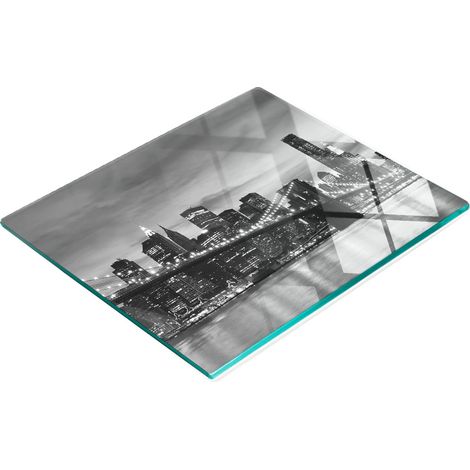Tabla de cortar de cristal decorativa con forma del Puente de Brooklyn, 60x52 cm. (1/5)