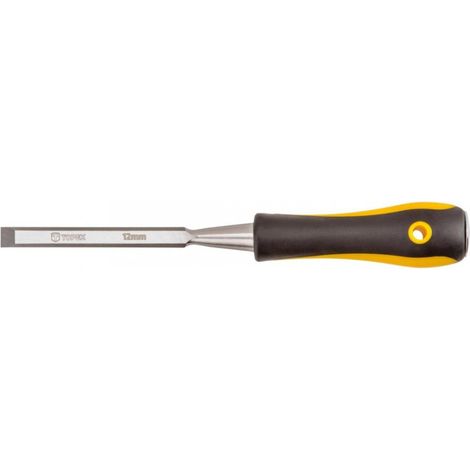 Ciseau de 12 mm, manche bimatière, acier CrV