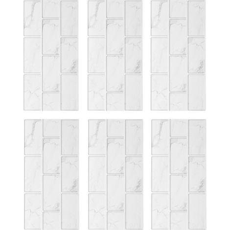 Lot de 6 stickers muraux innovants imitation briques pour la décoration de votre salon. (1/5)