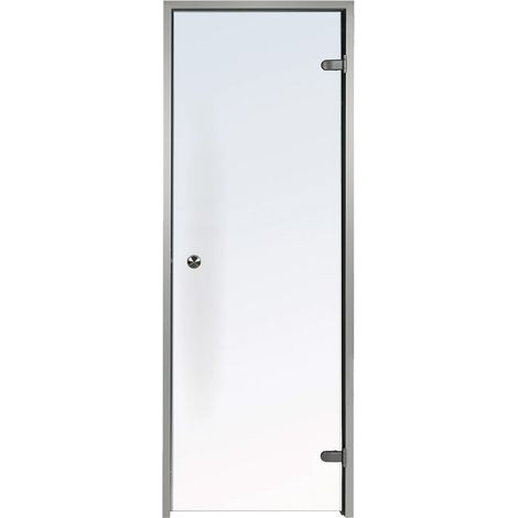 Desineo – Porte de douche en verre trempé 8mm 80 x 190 cm – Cadre en aluminium – Installation facile – Conception réversible pour hammam