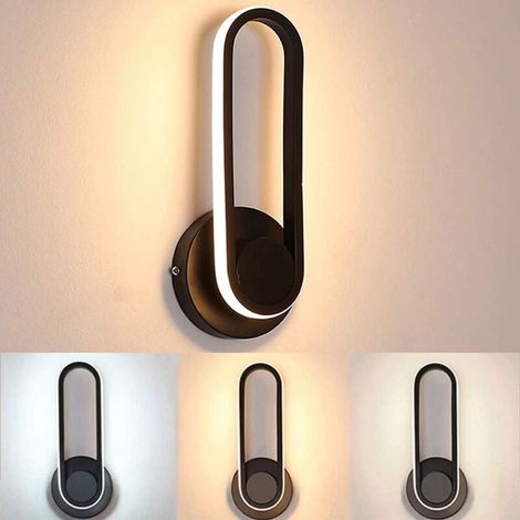 Applique LED avec interrupteur lampe de chevet rotative à convient pour salon chambre 350° 4W 32cm blanche (1/3)