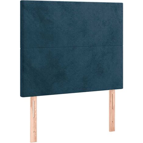 Tête de lit en velours bleu foncé, 80x5x118/128 cm (1/5)