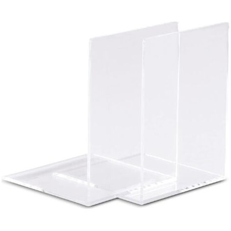 BUNTHAUS (2 pièces) 12x12x17 cm Serre Livre en Acrylique  Organisateur, cale Livre pour l'etagere, Le Bureau et la Maison  Presse Livre élégant, protège Les Meubles  Transparent (1/4)