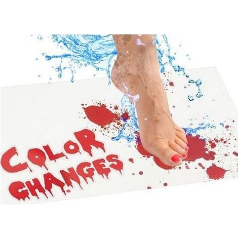 Tapis de pied d'Halloween Tapis de bain sanglants Les tapis de tapis changeant de couleur deviennent rouges quand (1/5)
