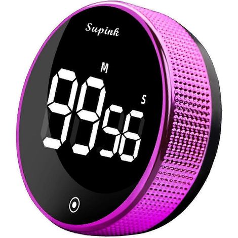 Minuteur numérique manuel à LED avec compte à rebours, chronomètre de douche magnétique. (1/5)