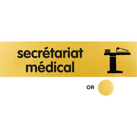 Plaque de porte Secretariat medical - Classique or 170x45mm - 4491042