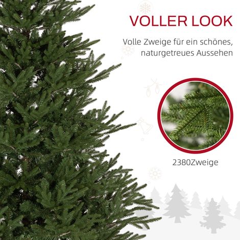 Sapin de Noël 183 cm, aspect réaliste, montage rapide, pied inclus, plastique ignifugé (1/5)