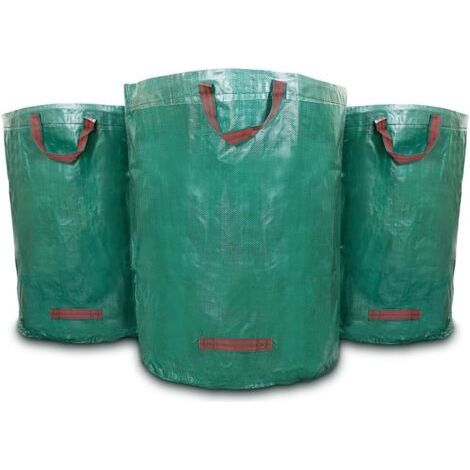 3 Sac de jardin 272L 50kg sac à déchets de jardin réutilisable avec poignées (1/4)