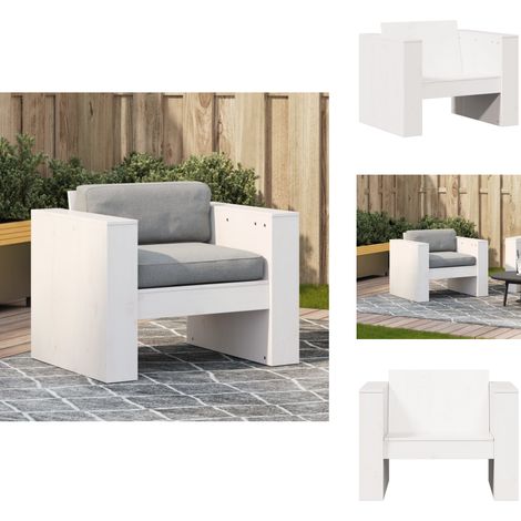 Canapé de jardin blanc 79x60x62 cm bois de pin massif - Canapé De Jardin - Mobilier De Jardin - Canapé Extérieur - Meubles De Jardin - Salon De Jardin (1/5)