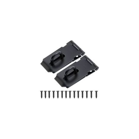 2er-Pack 7,6 cm Edelstahl-Vorhängeschloss, robuste Öse und Öse mit Schrauben, Schuppentürverschluss, Torriegel, Vorhängeschloss mit Öse, Schwarz – Crezuo (1/4)