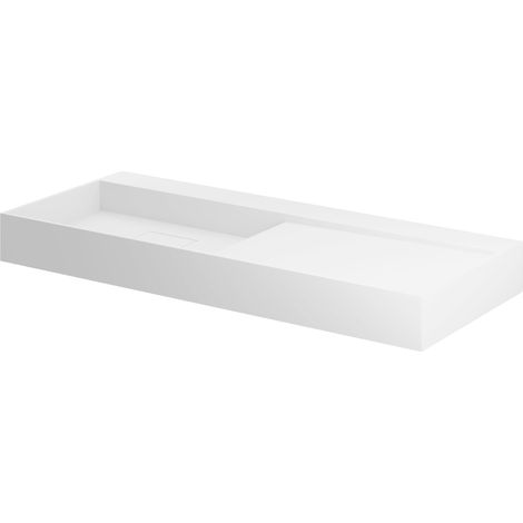 Wandwaschbecken Bernstein TWG222 Mineralguss 120x50x12cm Weiß matt