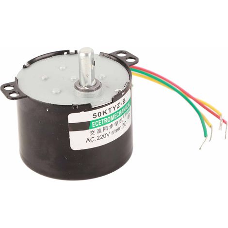 Miniatur-Synchronmotor für 220 V Wechselstrom mit niedriger Drehzahl und hohem Drehmoment, Drehrichtung im Uhrzeigersinn/gegen den Uhrzeigersinn (50 U/min) (1/5)