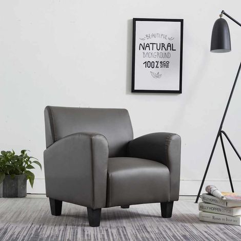 vidaXL Chaise gris similicuir (1/5)
