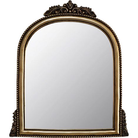 Miroir Baroque Doré à Suspendre - Arqué, Antique, Cadre en Résine - 39 x 29 cm (1/5)