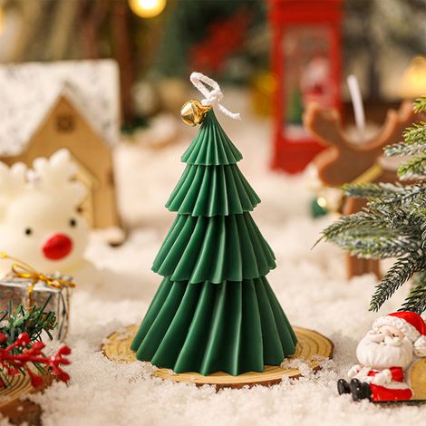 Bougie En Forme D Arbre De Noël - Parfumé Sapin De Noël - Pour Décoration Intérieure Et Fêtes - 12 X 8 Cm - 130 G (1/5)