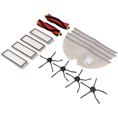 Kit de pièces de rechange pour aspirateurs robots : brosse rotative, brosse latérale pentagonale noire, tamis, brosse blanche pour aspirateur Mi Mijia Roborock (1/5)