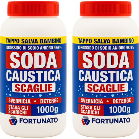 Disgorgante potente per scarichi e forni soda caustica da 1 kg pezzi 2