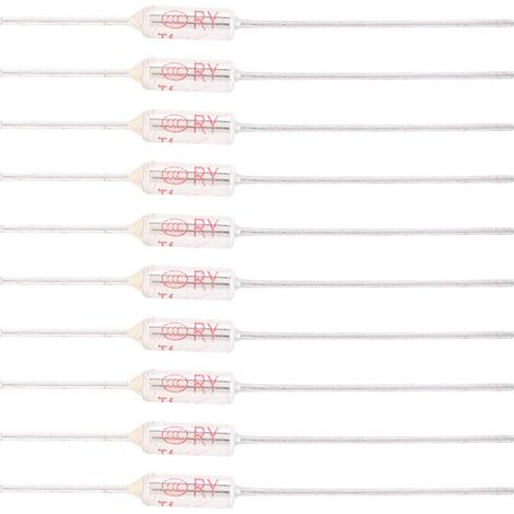 10 pezzi Fusibile termico 250℃, 250V 10A, fusibile termico con guscio in metallo, fusibile termico con interruzione 72-250℃ (250℃).