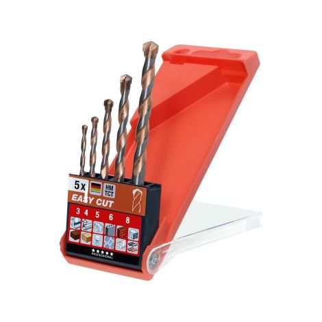Set 5 Punte Multiuso Easy Cut Universali Da 3, 4, 5, 6, 8 mm (1/3)