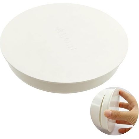 Bouchon PVC Blanc DN 100-110mm pour Conduit Rond Ø100mm, Capuchon Étanche Anti-Odeurs et Nuisibles, Installation Facile pour Ventilation (1/5)