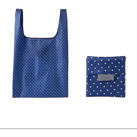 Sac de courses pliable à pois bleu foncé (1/5)