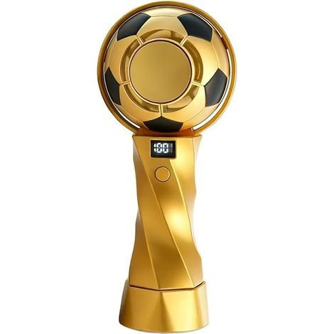 Ventilateur portable rechargeable, ventilateur d'extérieur, avec chargement USB, affichage LED, vitesse de vent réglable, édition spéciale Coupe du Monde 2026, idéal pour les fans de football, couleur (1/5)