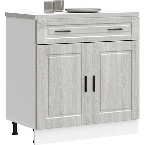 Mueble bajo de cocina porto gris sonoma madera reconstituida vidaXL
