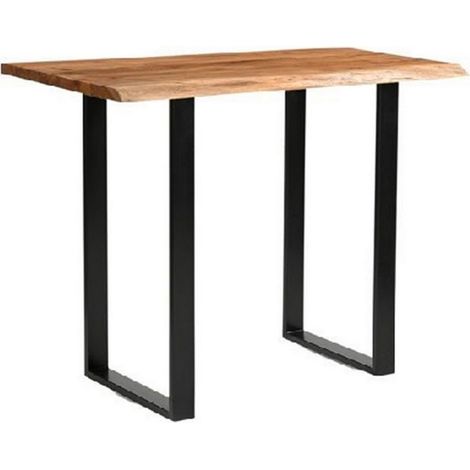 Live Edge Collection Light Acacia Bar Table - Metal - L70 x W130 x H100 cm - Black