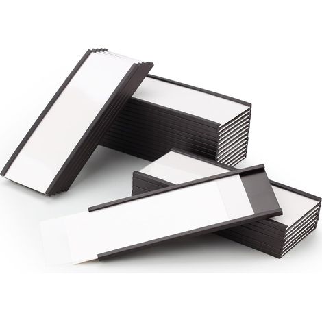 Magnetischer Etikettenhalter, 5 x 10 cm, C-Kanal-Packungen, dicke Schutzfolie für weiße Papierkarten, abnehmbar, kein Durcheinander für Regale, 30 Stück (1/5)