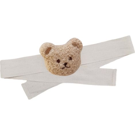 Embrasses de rideaux brodées tête d'ours, cordon d'attache, décoration pour chambre d'enfant, ours couleur thé au lait (1/5)