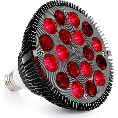 Lámpara de fisioterapia infrarroja de 54 W y 18 LED, combinación de bombillas rojas de 660 nm y 850 nm de infrarrojo cercano para hipertermia y alivio rápido del dolor muscular
