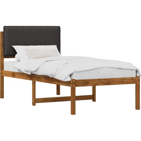 Bed Frame with Upholstered Headboard Natural and Dark Grey vidaXL (1/5)