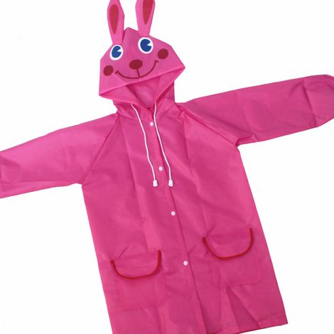Imperméable enfant motif animal rose, tenue de pluie cartoon colorée et écologique pour élève