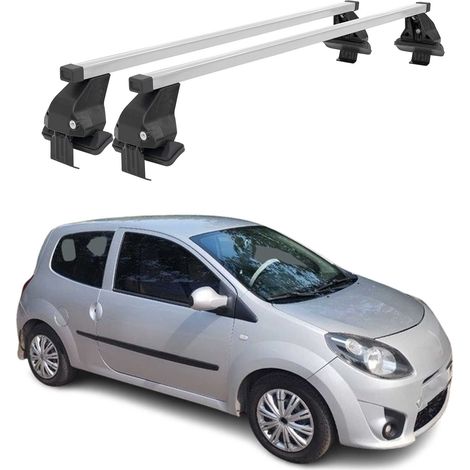 OMAC Dachträger Querträger Stahl für Renault Twingo II 2007-2014 – Abschließbar – City-Crash-getestet – DIN 75302:2019 – ISO/PAS 11154:2006 – Max. 50 kg Silber (1/5)