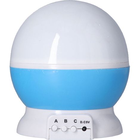 Veilleuse bébé projecteur d'étoiles rotatives avec changement de couleur bleue (1/5)