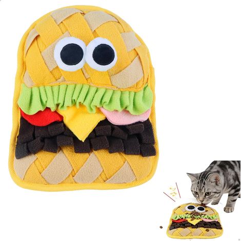 Tapis de Fouille Chien,Tapis de Fouille Chat Style Hamburger avec Dessous Antidérapant,Lavables Tapi Lechage Chiens,Jeu Intelligence Chien pour Chiens Grande,Moyenne et Petite Taille (1/5)