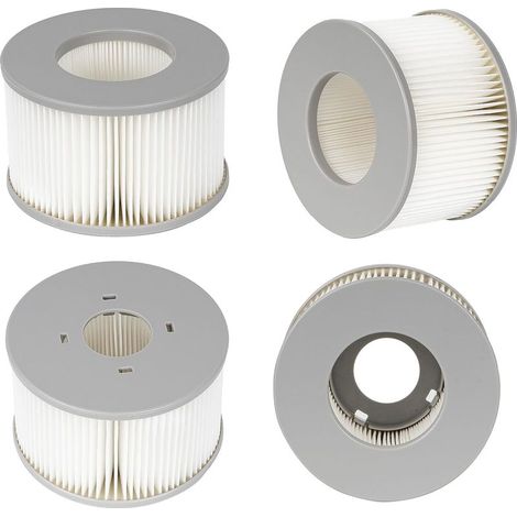 Set mit 6 Whirlpoolfiltern + Schraubsockeladapter für MSPA-Schlauchpools, verbesserte Filterversion für MSPA und alle gängigen Whirlpools (1/4)