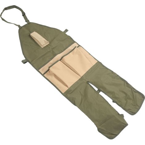 Tablier de Travail Extérieur en Tissu Oxford 600D Résistant, Vert Kaki avec Poches Multiples et Réglable pour Jardinage (1/5)