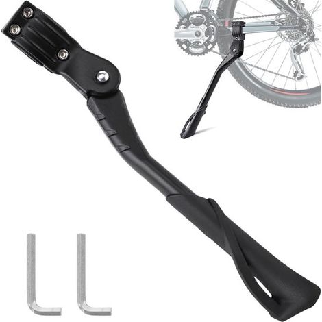 Béquille de vélo réglable pour roues 24-29 pouces, support en aluminium antidérapant et robuste, béquille universelle pour VTT, vélo de route et vélo de ville, noir (1/5)